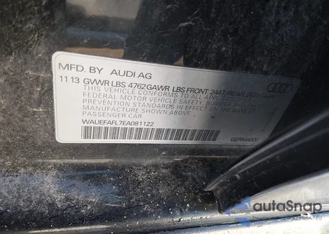 2014 Audi A4 2.0T Premium from USA, damaged, VIN WAUEFAFL7EA081122